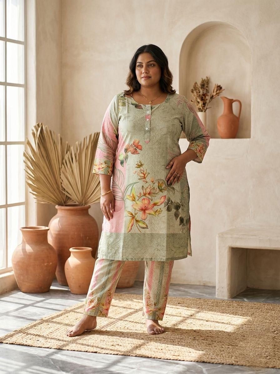 Plus Size Nirvana Green Cord set