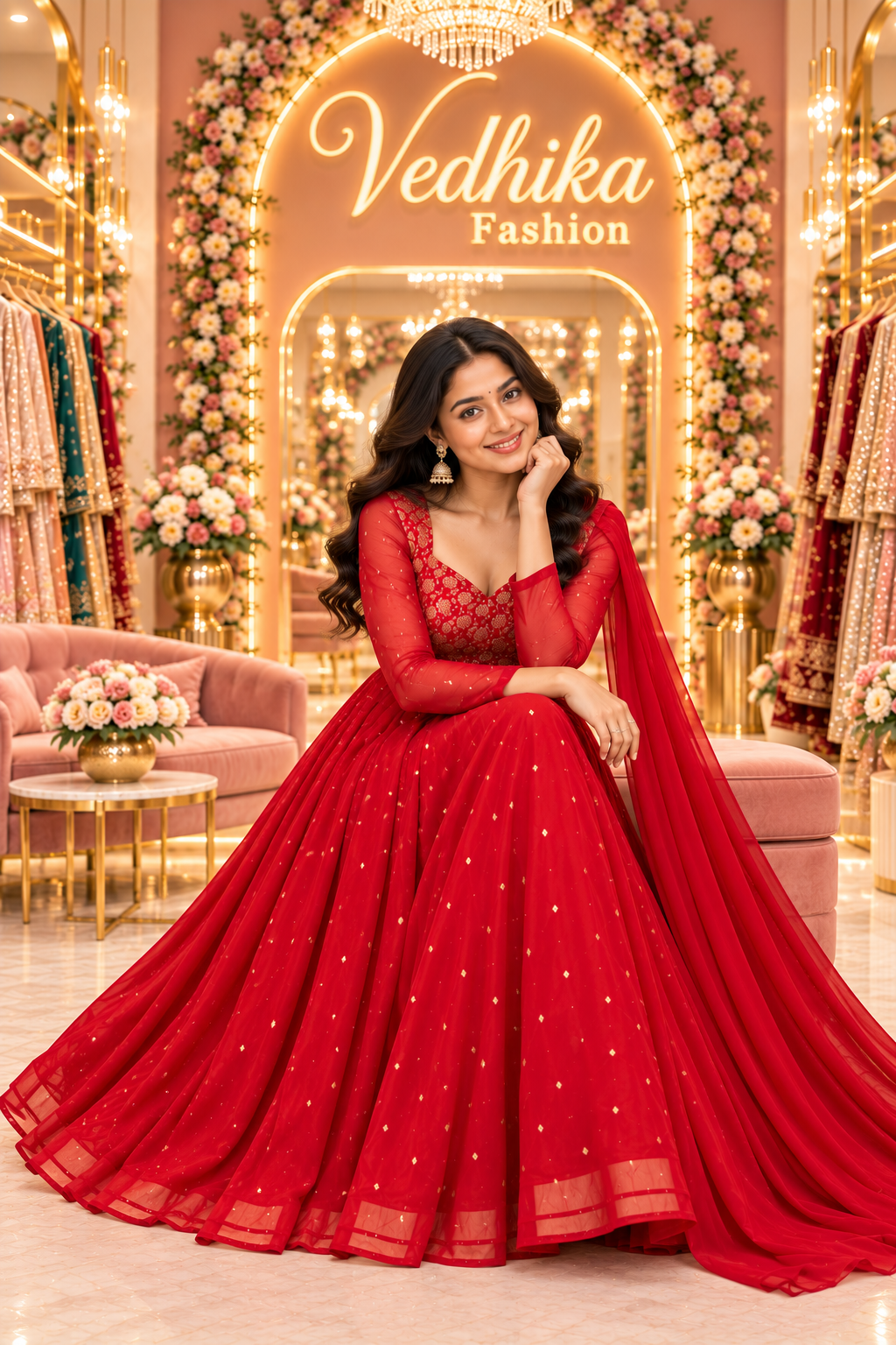 PAKHI RED ANARKALI SUIT
