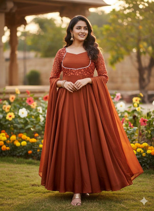 DEVSENA RUST ANARKALI SUIT