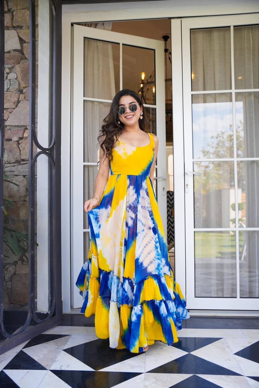 Yellow Tye &dye maxi