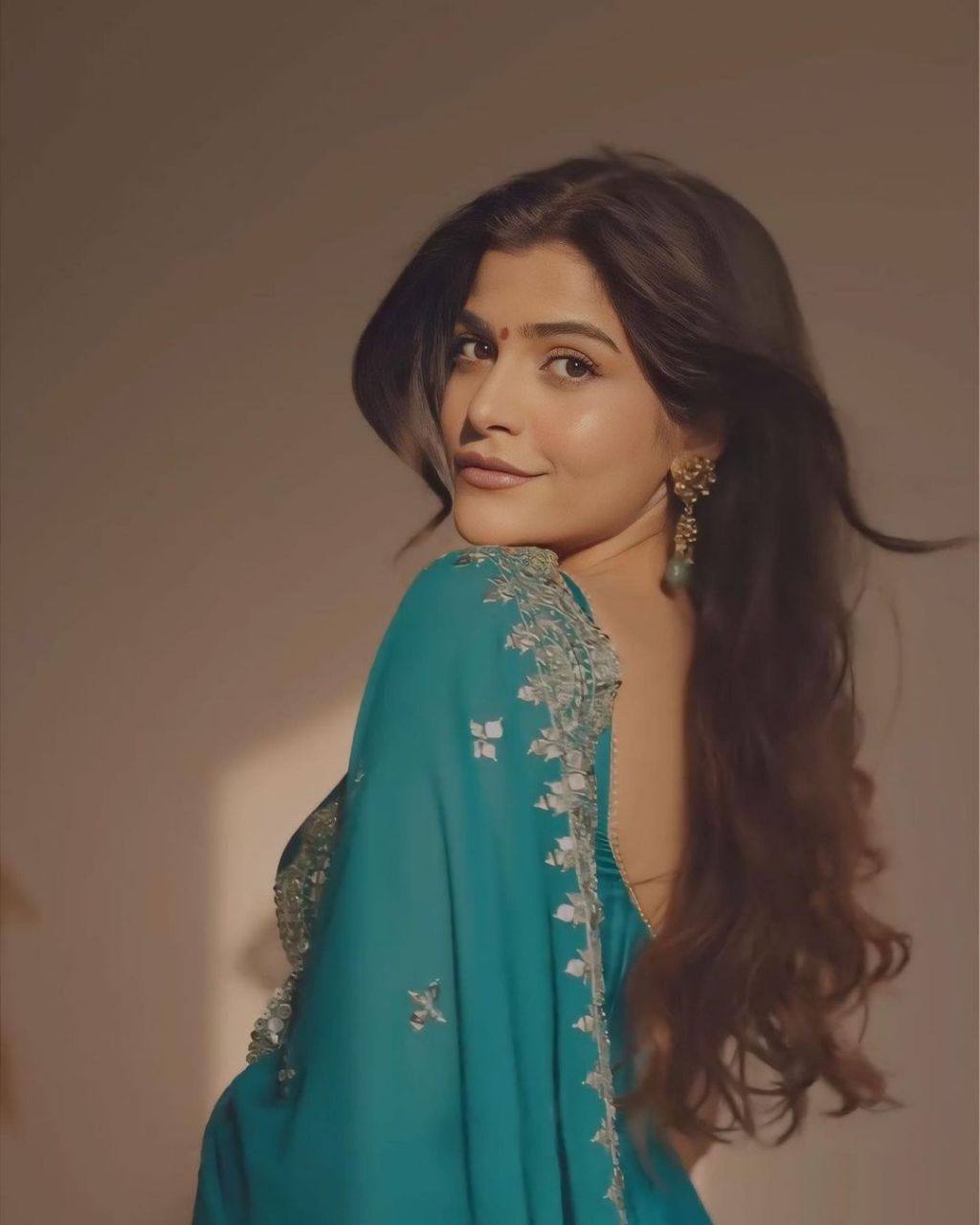 Aqua blue Anarkali