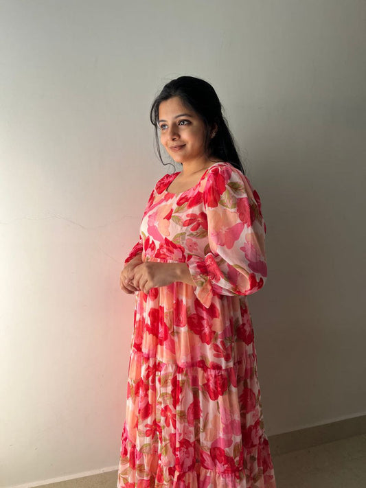Flora Twirl Dress - Vedhika Fashion