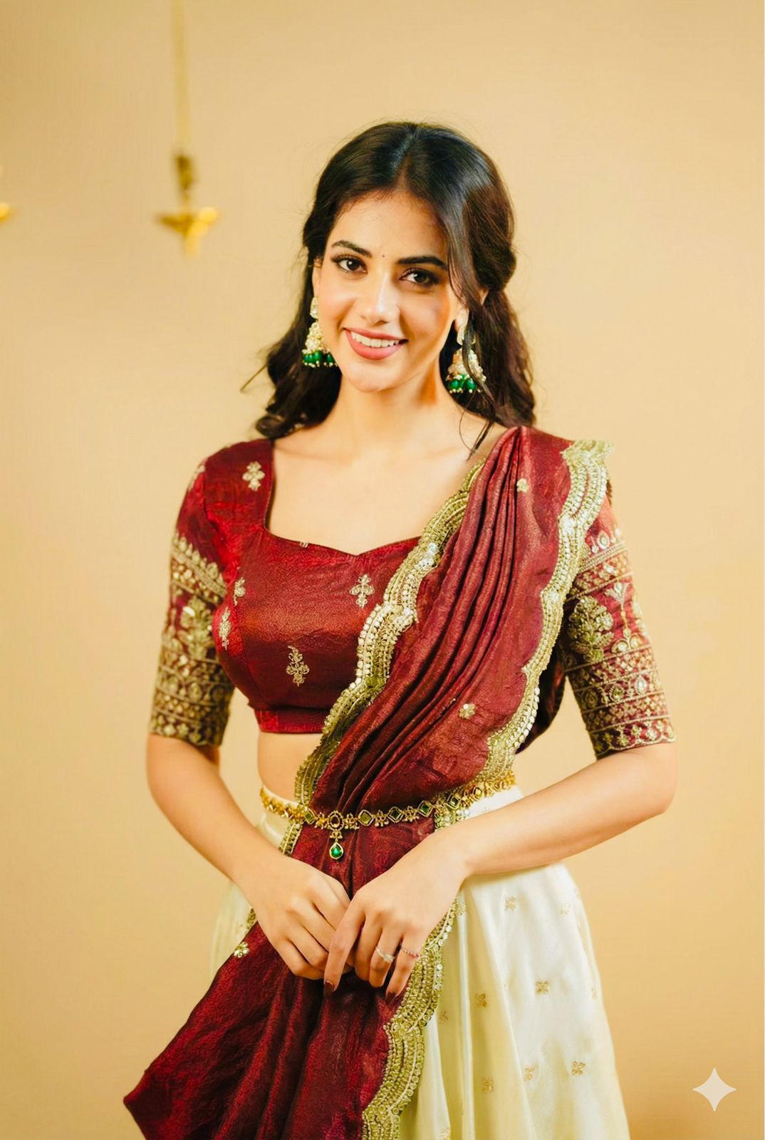 Marroon Pearl Lehenga