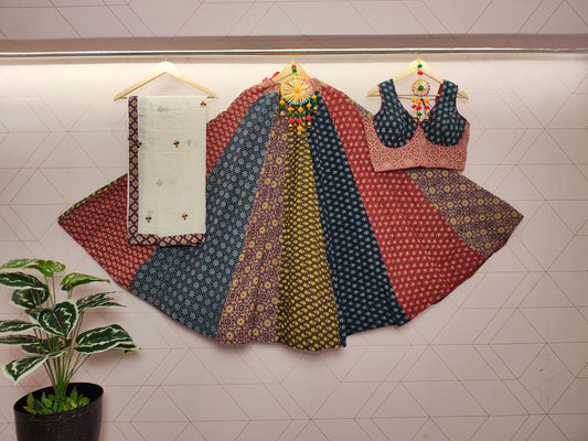 NEW AJRAKH NAVARATRI LEHENGA - Vedhika Fashion