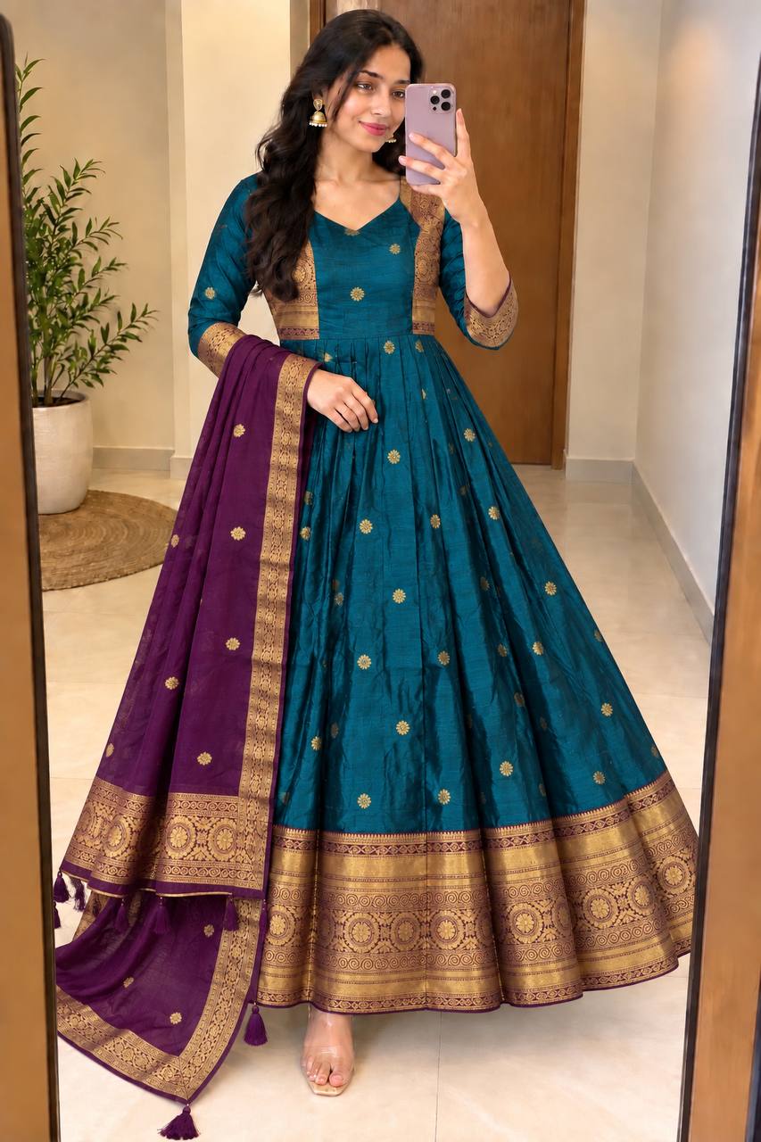 VARNIKA P BLUE ANARKALI SUIT