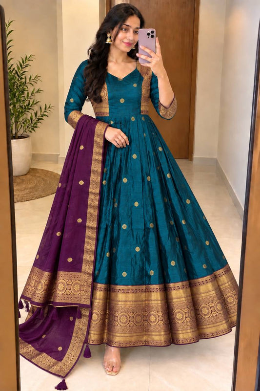 VARNIKA P BLUE ANARKALI SUIT