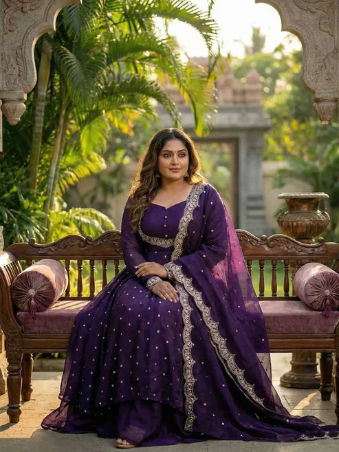 PLUS VEDHIKA PURPLE SUIT