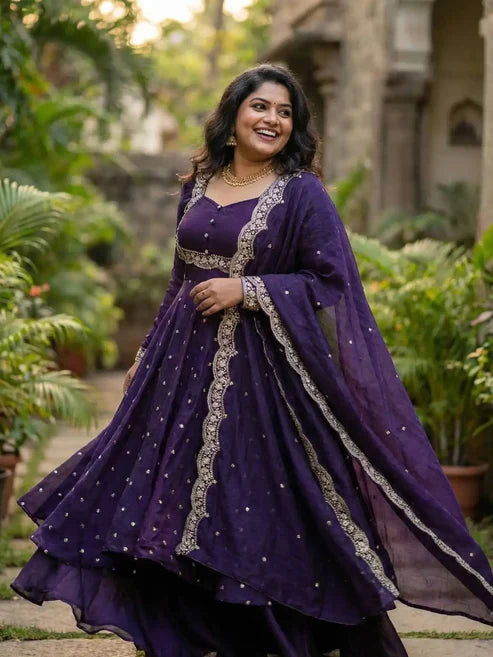 PLUS VEDHIKA PURPLE SUIT