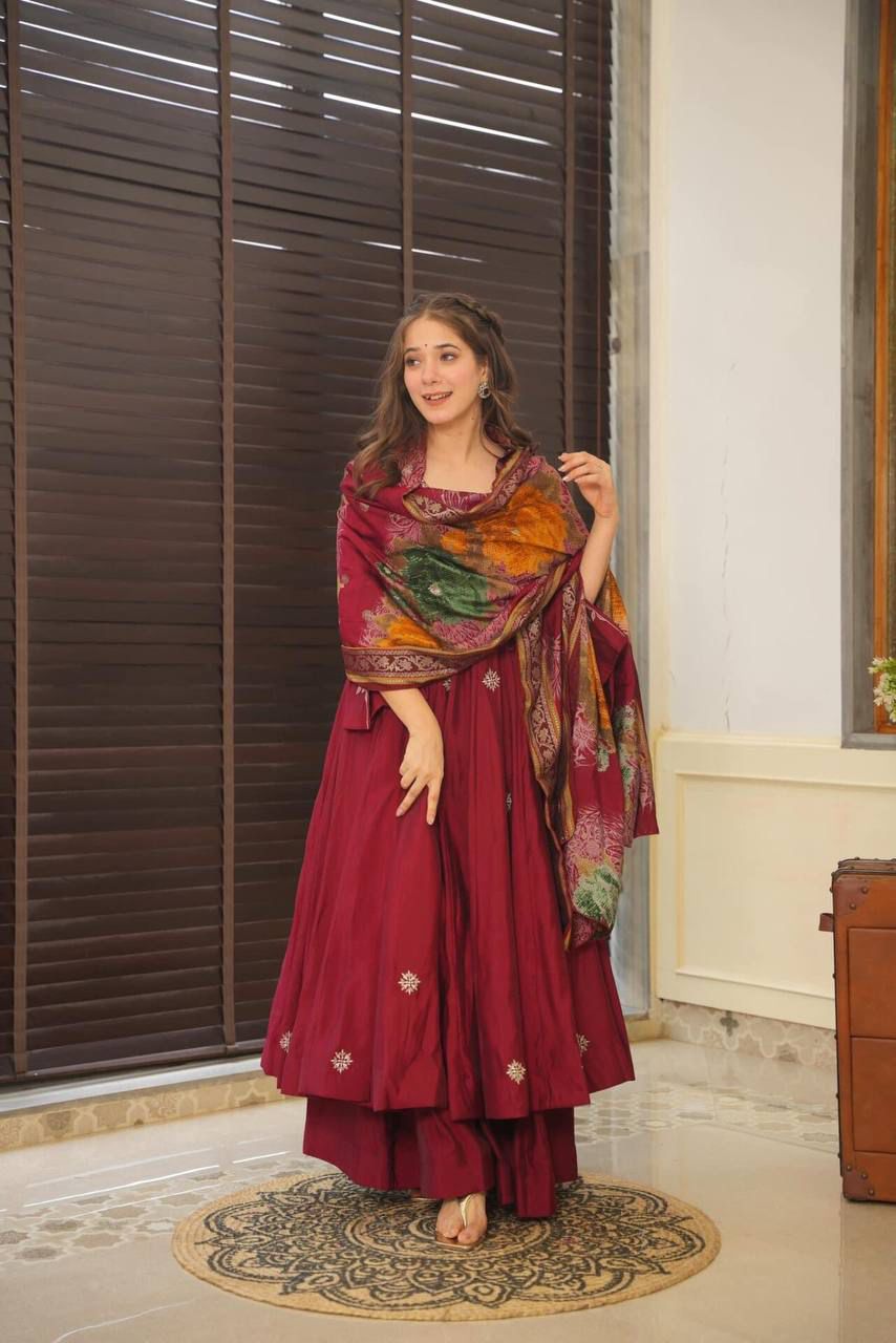 Parinita Marroon Anarkali