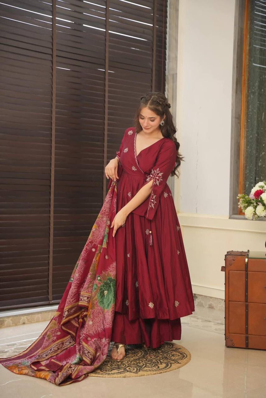 Parinita Marroon Anarkali