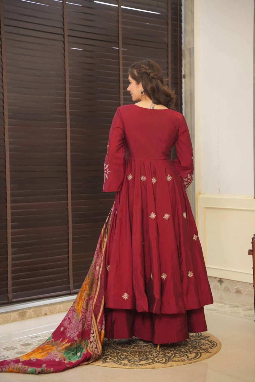 Parinita Marroon Anarkali