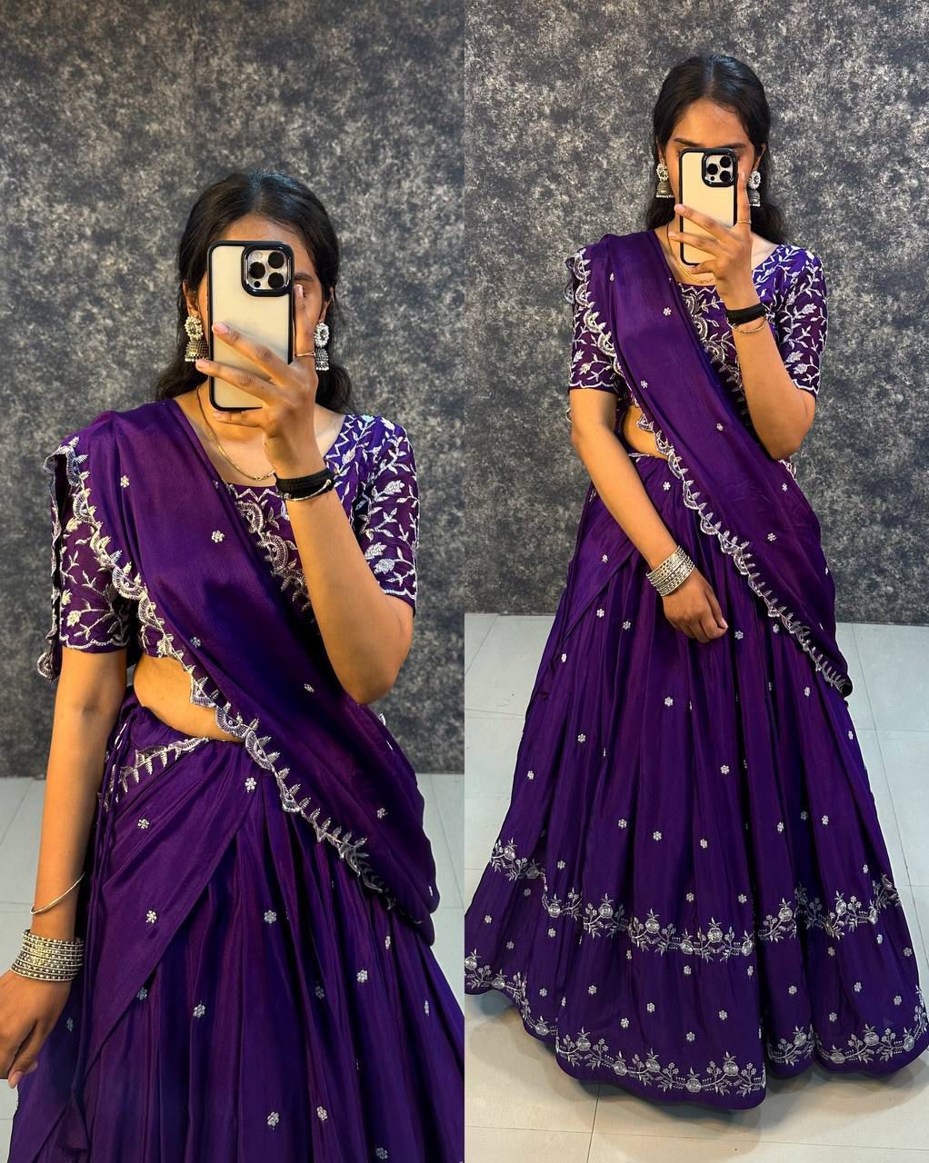 Purple Lotus Lehenga