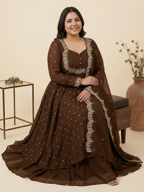 PLUS VEDHIKA BROWN SUIT
