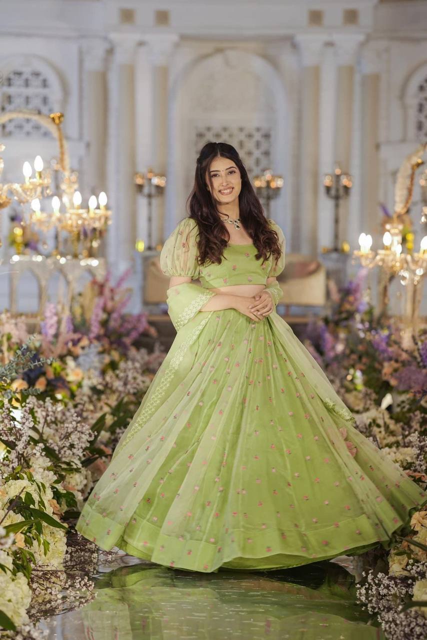 Mint Lotus Lehenga