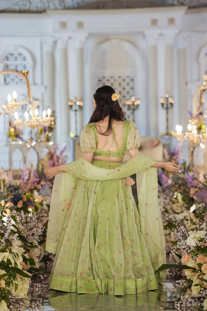 Mint Lotus Lehenga