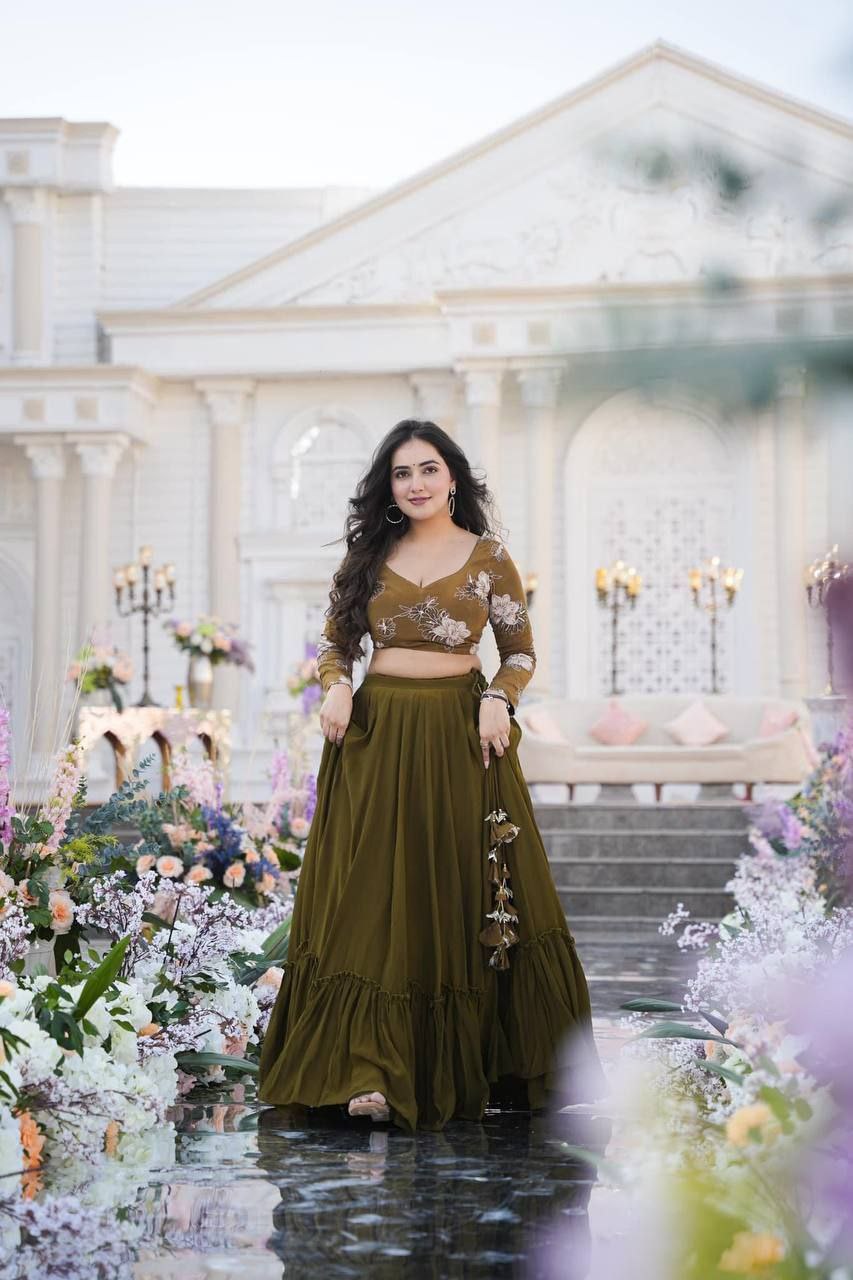 Olive Green Lehenga