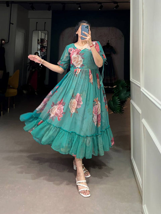 SEA GREEN ROSE - Vedhika Fashion