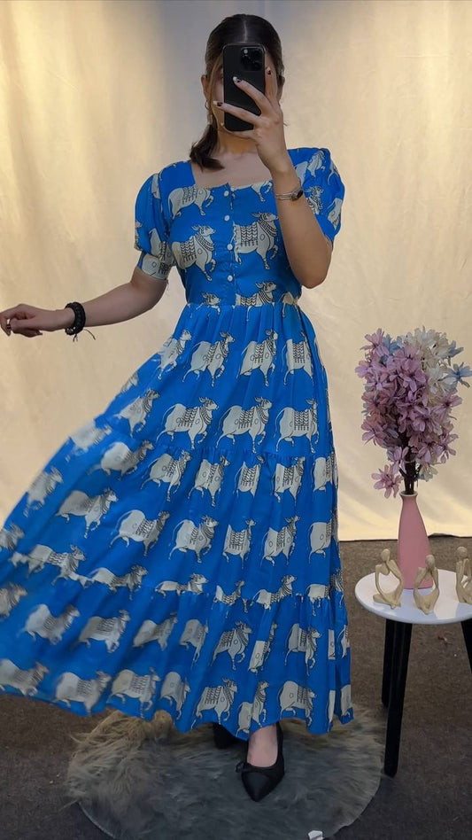 COW BLUE - Vedhika Fashion
